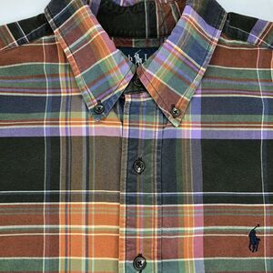 Ralph Lauren Men's Large Multicolor Plaid Button Down Long Sleeve Fall Shirt‎